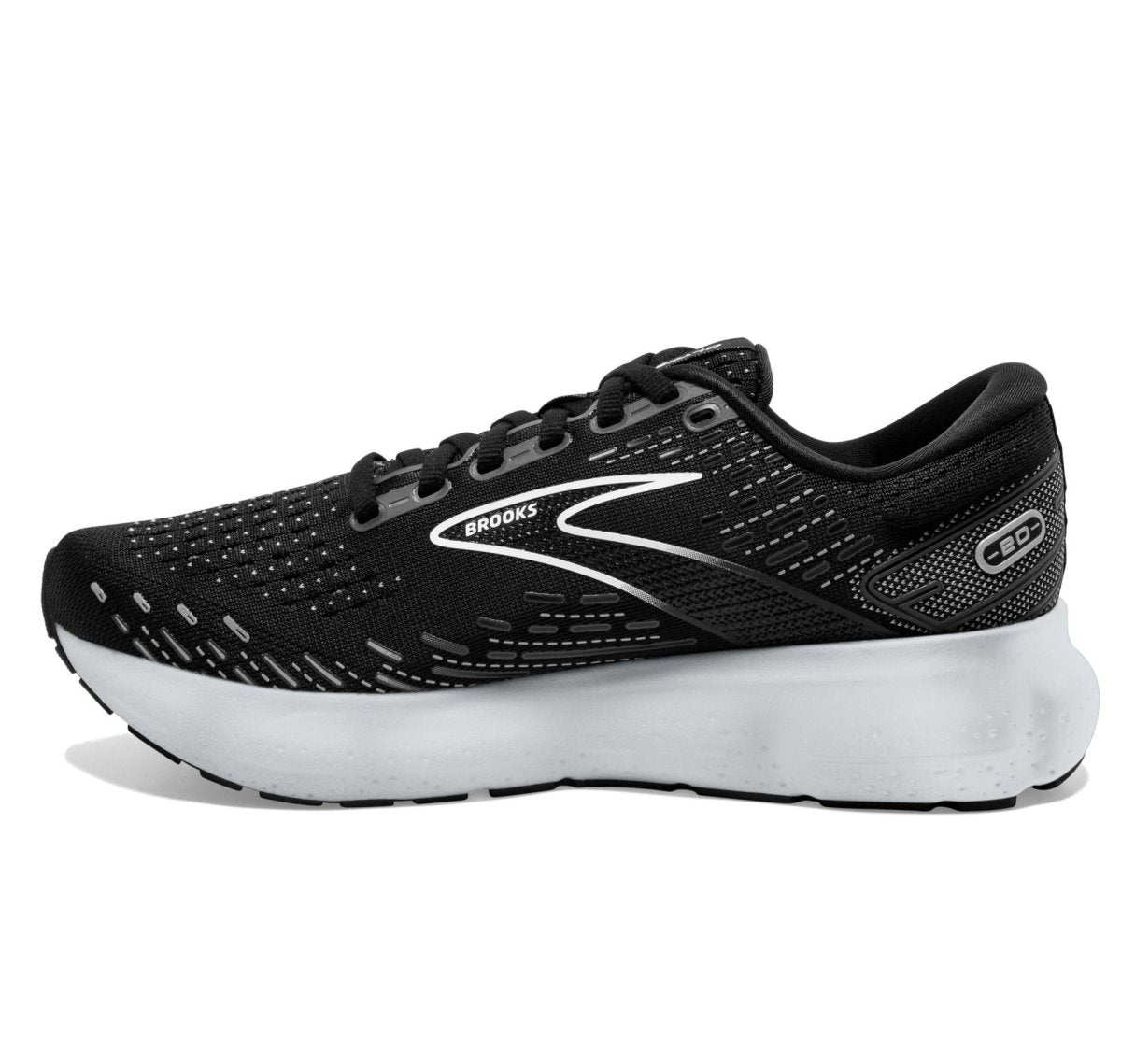 BrookS Glycerin 20 Women’s Road Running Shoe Plush Cushioning Black White Alloy 1203691b059 Footwear by Brooks – Don't Panic Shoes
