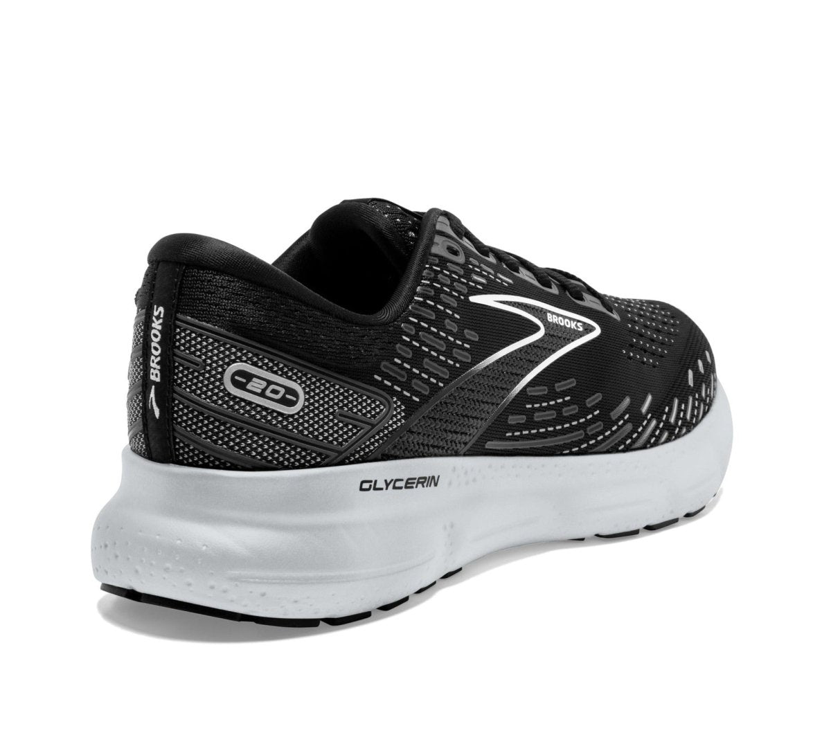 BrookS Glycerin 20 Women’s Road Running Shoe Plush Cushioning Black White Alloy 1203691b059 Footwear by Brooks – Don't Panic Shoes