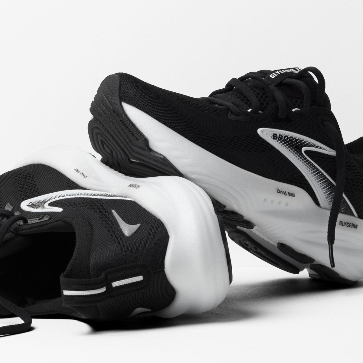 BrookS Glycerin 22 Men’s Cushioned Neutral Running Sneakers Black Grey White 1104451d090 Footwear by Brooks – Don't Panic Shoes