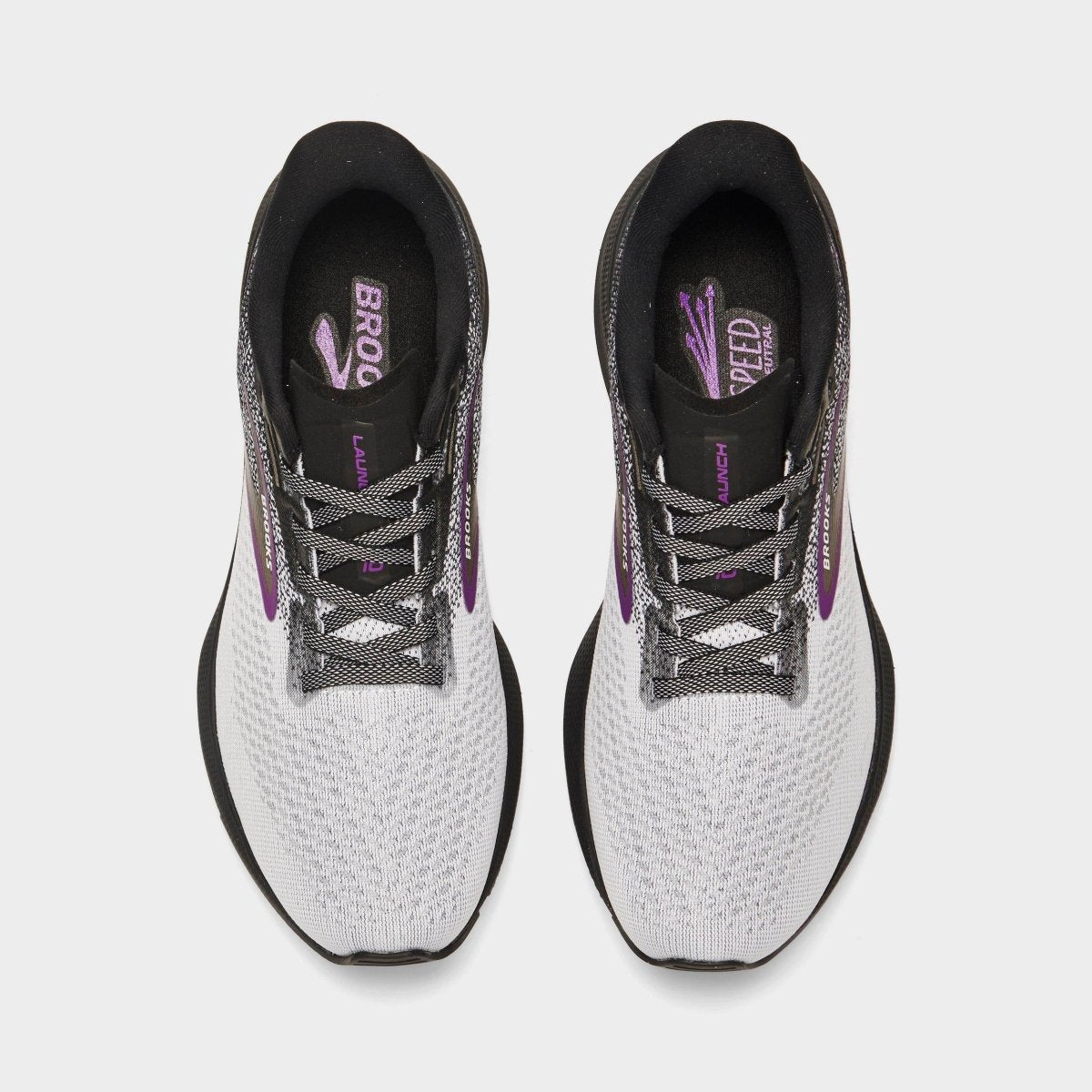 BrookS Launch 10 Lightweight Neutral Running Shoe Women’s Black White Violet 1203981b085 Footwear by Brooks – Don't Panic Shoes