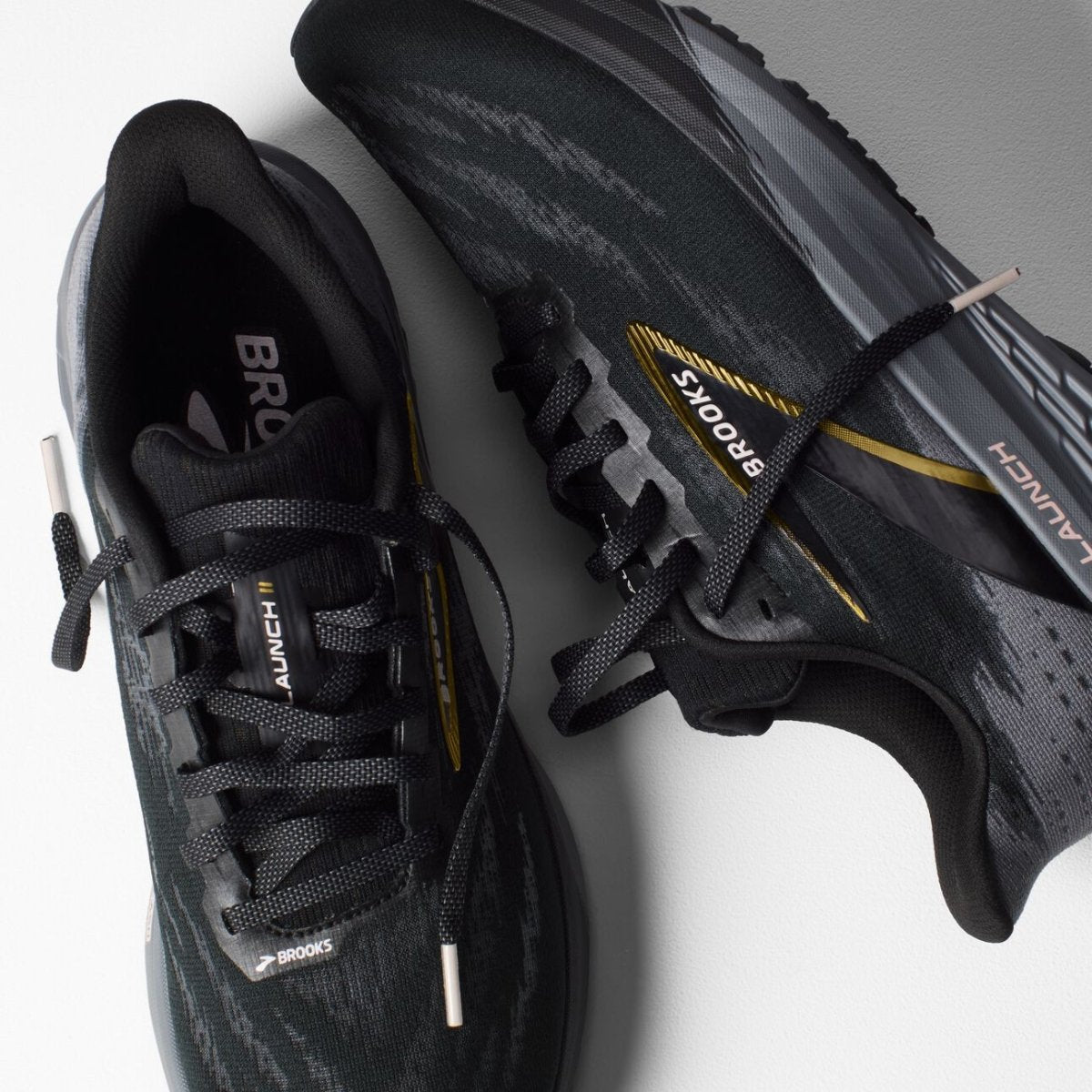 BrookS Running Launch 11 Men’s Running Shoes Lightweight Cushioning Black Grey Gold 1104501d077 Footwear by Brooks – Don't Panic Shoes