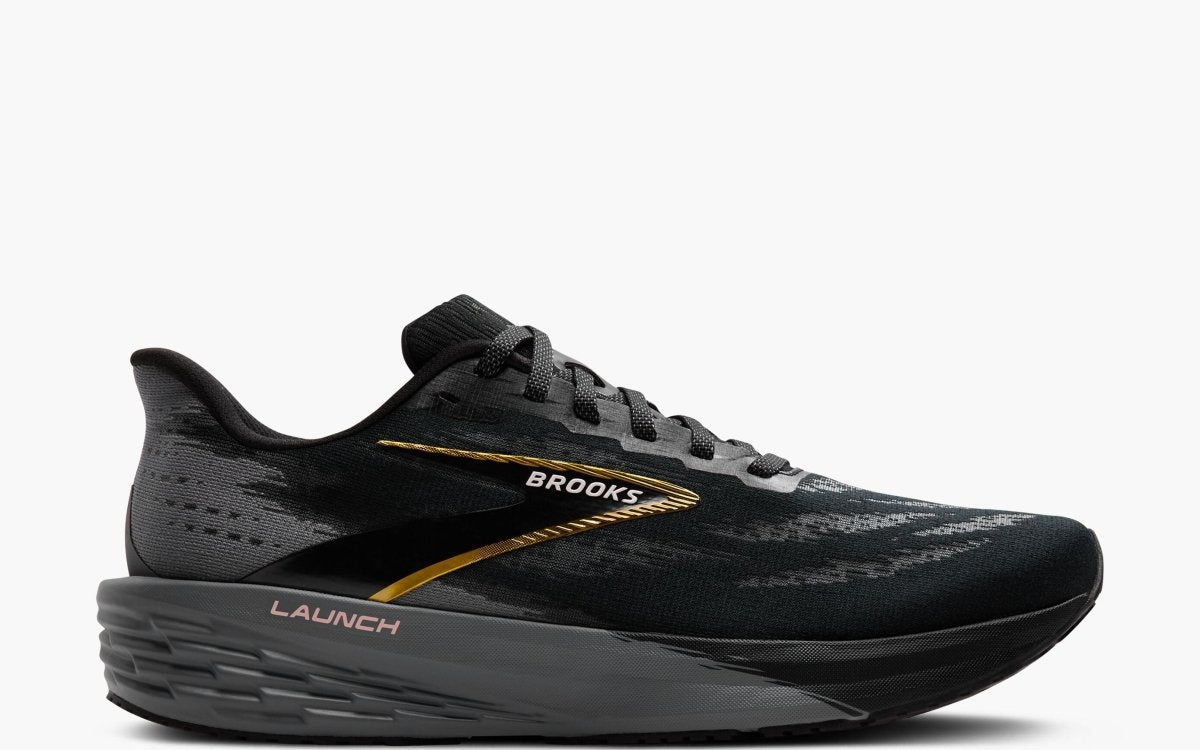 BrookS Running Launch 11 Men’s Running Shoes Lightweight Cushioning Black Grey Gold 1104501d077 Footwear by Brooks – Don't Panic Shoes