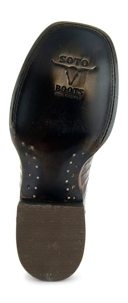 Brown Caiman Belly Print Men's Cowboy Boots H4001 Cowboy Boots by Soto Boots – Don't Panic Shoes