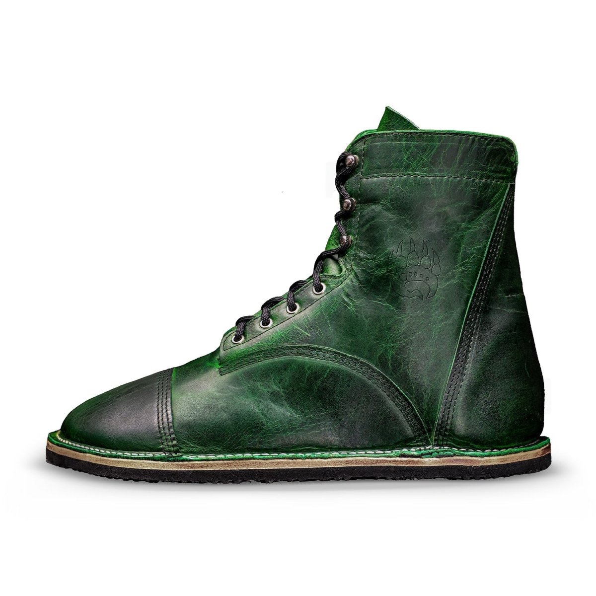 Bruin Patriot Raptor Green Bison Leather Barefoot Boot Boot by Bearfoot – Don't Panic Shoes