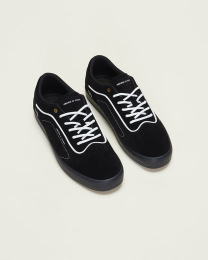 Bryan Herman Code V2 Black Pinstripe Footwear by Hours Is Yours – Don't Panic Shoes