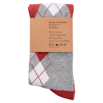 Burnt Orange Argyle Socks Fall Wedding Terracotta Rust Palette Pumpkin Spice Cozy Gift For Him Her Socks by No Cold Feet – Don't Panic Shoes