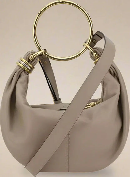 Chloé Bracelet Handbag in beige with metallic carry handle