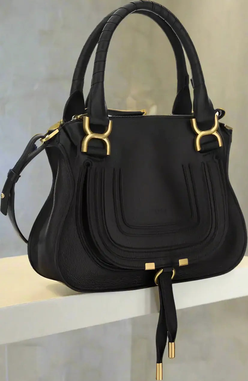 Chloé Marcie Handbag Women’s Calfskin Leather Black CHC2