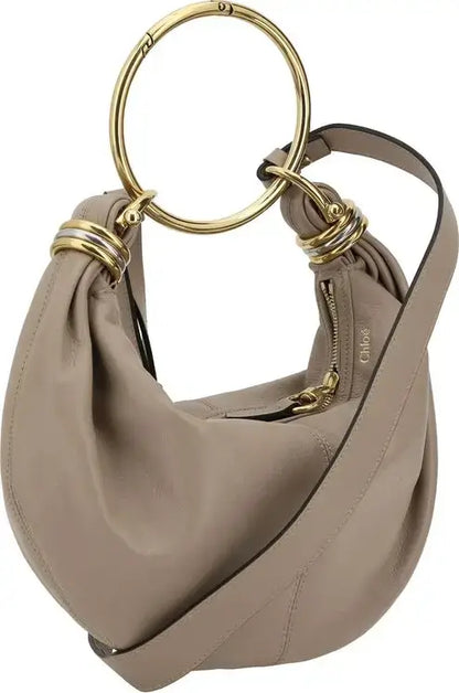 Chloé Bracelet Handbag in beige with metallic carry handle