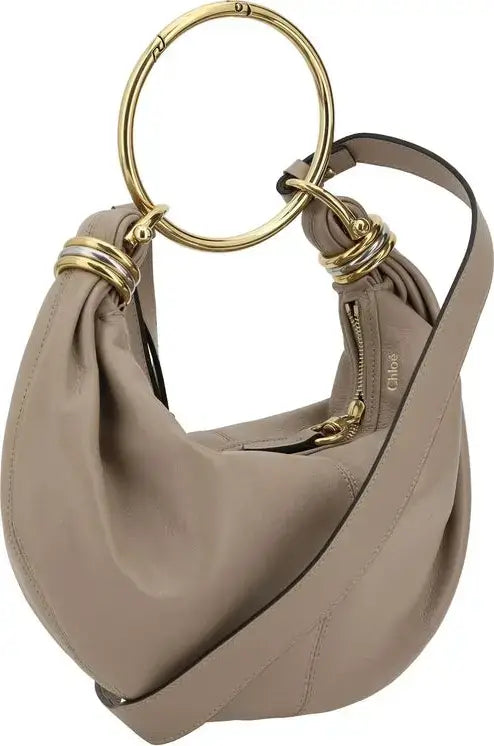 Chloé Bracelet Handbag in beige with metallic carry handle