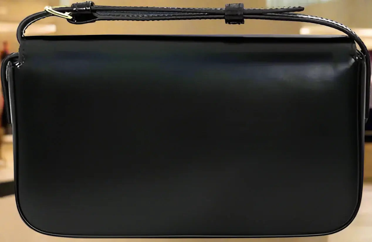 CELINE black leather Claude Triomphe Shoulder Bag