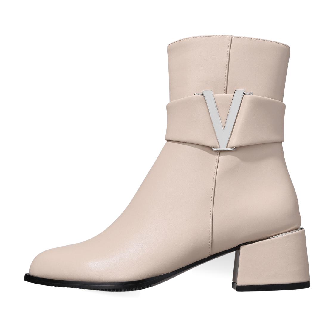 Cadence Booties Beige Shoes by Vaila Shoes – Don't Panic Shoes