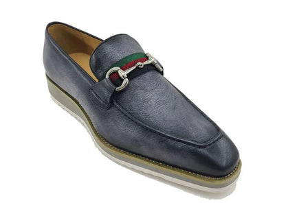 Calfskin Leather Slip On Horsebit Buckle Loafer Ks515 - 07r Shoes by Carrucci Shoes – Don't Panic Shoes