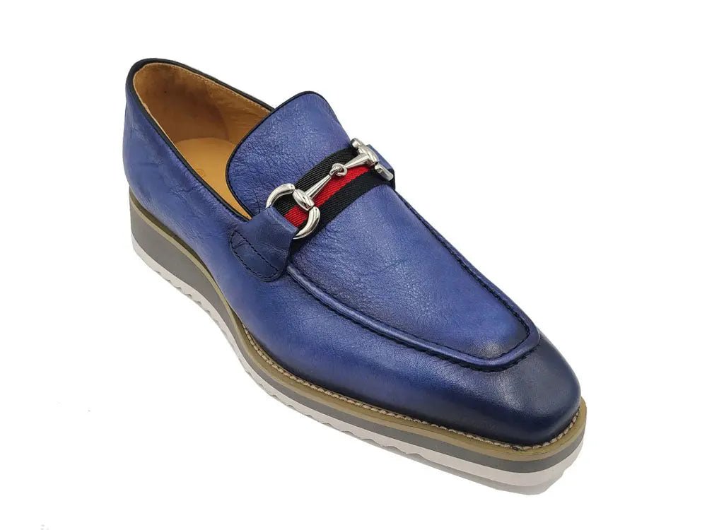 Calfskin Leather Slip On Horsebit Buckle Loafer Ks515 - 07r Shoes by Carrucci Shoes – Don't Panic Shoes