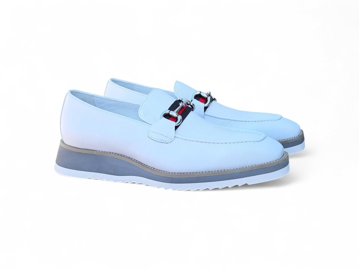 Calfskin Leather Slip On Horsebit Buckle Loafer Ks515 - 07r Shoes by Carrucci Shoes – Don't Panic Shoes