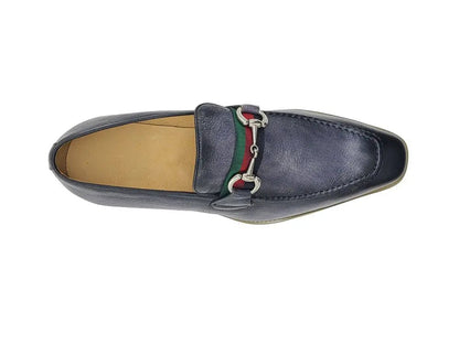 Calfskin Leather Slip On Horsebit Buckle Loafer Ks515 - 07r Shoes by Carrucci Shoes – Don't Panic Shoes