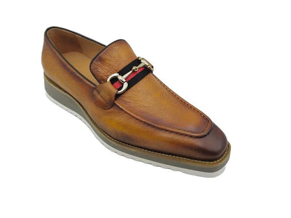 Calfskin Leather Slip On Horsebit Buckle Loafer Ks515 - 07r Shoes by Carrucci Shoes – Don't Panic Shoes