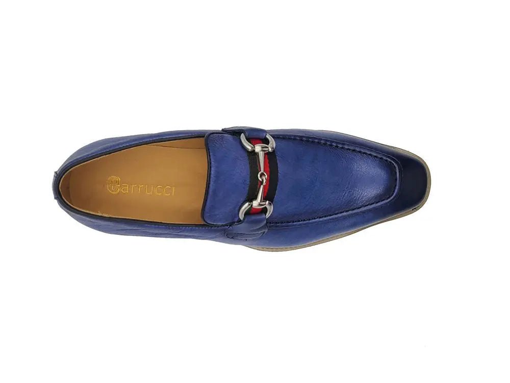 Calfskin Leather Slip On Horsebit Buckle Loafer Ks515 - 07r Shoes by Carrucci Shoes – Don't Panic Shoes