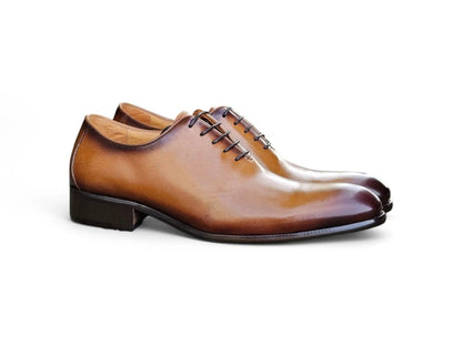 Calfskin Whole Cut Lace Up Oxford Leather Ks505 - 12 Shoes by Carrucci Shoes – Don't Panic Shoes