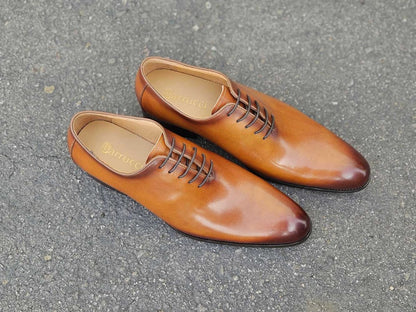 Calfskin Whole Cut Lace Up Oxford Leather Ks505 - 12 Shoes by Carrucci Shoes – Don't Panic Shoes