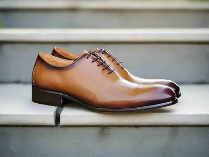 Calfskin Whole Cut Lace Up Oxford Leather Ks505 - 12 Shoes by Carrucci Shoes – Don't Panic Shoes