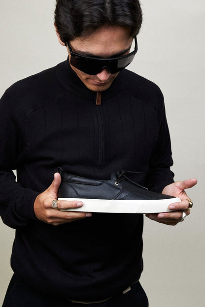 Callio S77 Black Leather Footwear by Hours Is Yours – Don't Panic Shoes