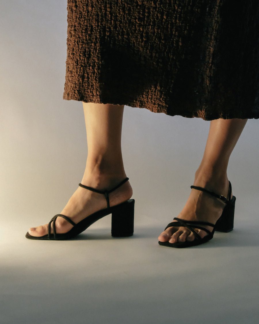 Camila | Black Suede Heels by J.Adams – Don't Panic Shoes