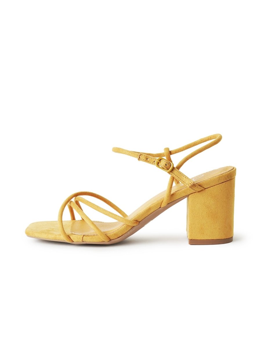 Camila | Marigold Suede Heels by J.Adams – Don't Panic Shoes