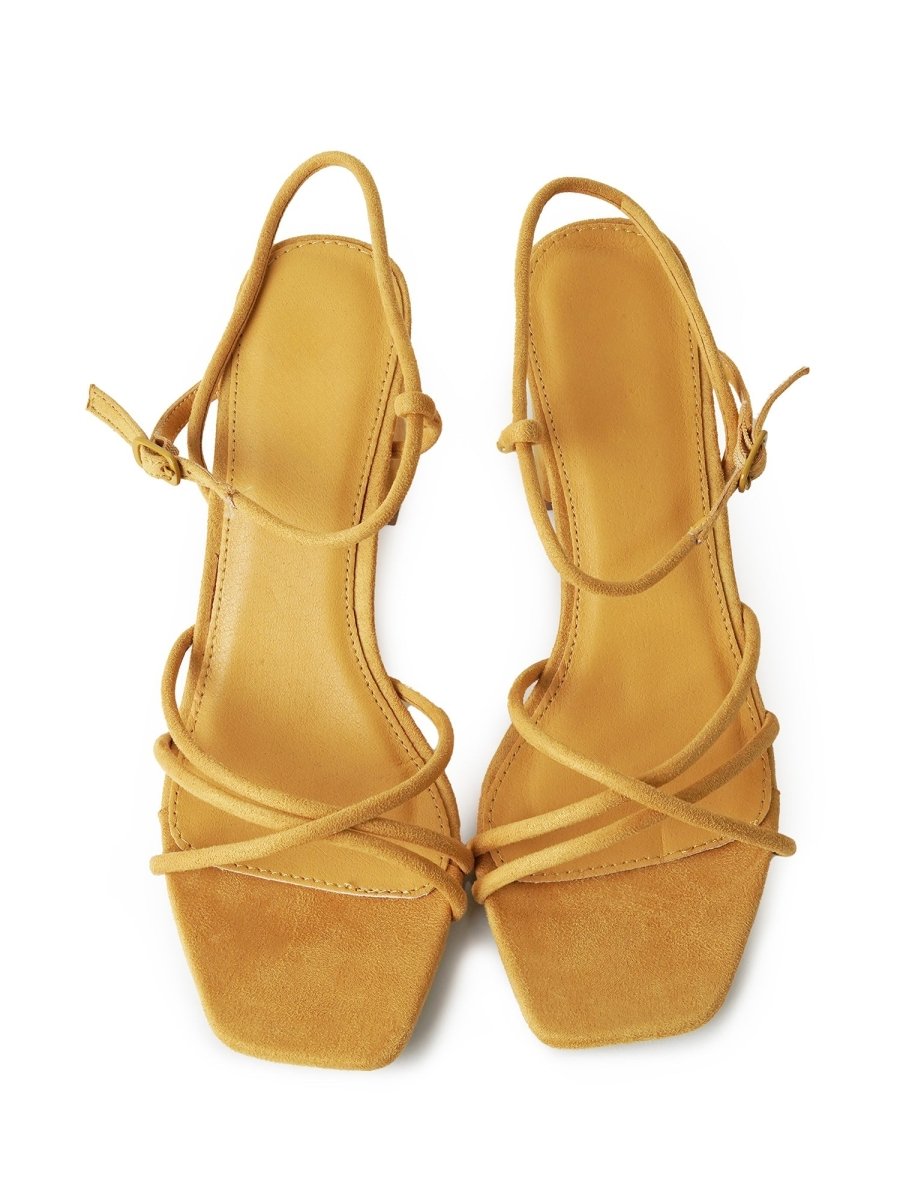 Camila | Marigold Suede Heels by J.Adams – Don't Panic Shoes