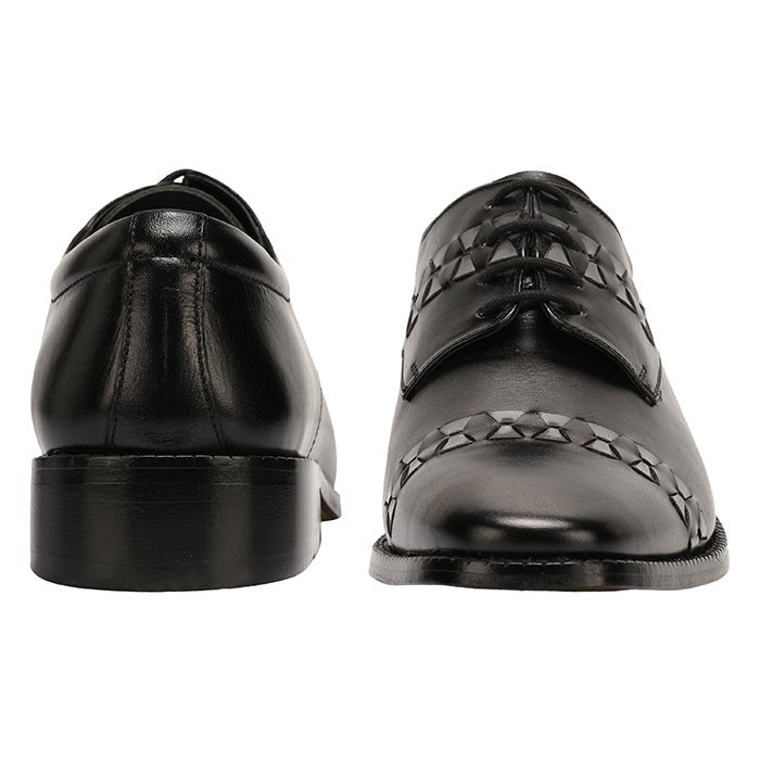 Carrey Leather Derby Style Dress Shoes For Men - Black And Burgundy Colors Shoes by Libertyzeno – Don't Panic Shoes