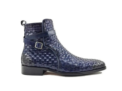 Carrucci Basket Weave Buckle Boots Calfskin Kb886 - 17x Boots by Carrucci Shoes – Don't Panic Shoes