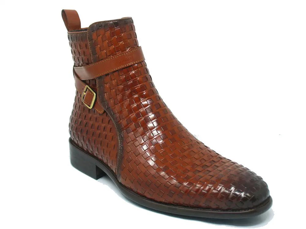 Carrucci Basket Weave Buckle Boots Calfskin Kb886 - 17x Boots by Carrucci Shoes – Don't Panic Shoes