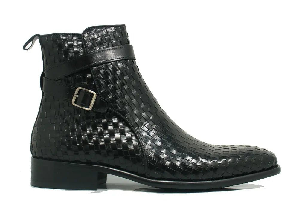 Carrucci Basket Weave Buckle Boots Calfskin Kb886 - 17x Boots by Carrucci Shoes – Don't Panic Shoes