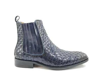 Carrucci Basket Weave Chelsea Boot Leather Kb886 - 18x Boots by Carrucci Shoes – Don't Panic Shoes