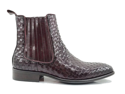 Carrucci Basket Weave Chelsea Boot Leather Kb886 - 18x Boots by Carrucci Shoes – Don't Panic Shoes