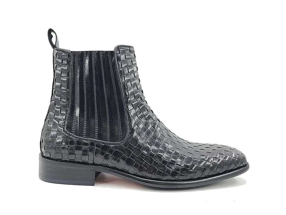 Carrucci Basket Weave Chelsea Boot Leather Kb886 - 18x Boots by Carrucci Shoes – Don't Panic Shoes