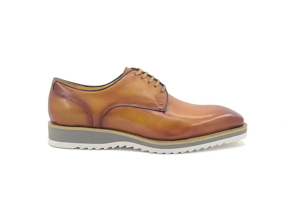 Carrucci Burnished Lace Up Leather Derby Men's Leather Ks515 - 26 Shoes by Carrucci Shoes – Don't Panic Shoes