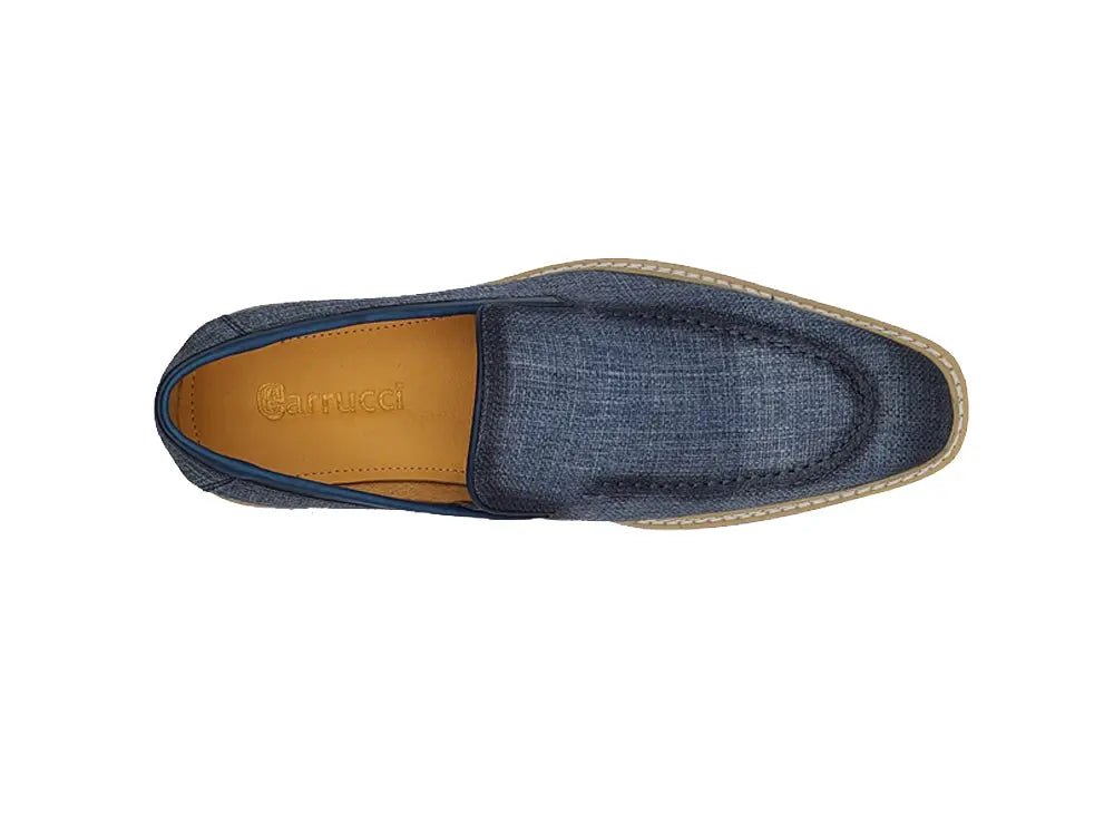 Carrucci BurniShed Linen Loafer Men’s Linen Ks550 - 10f Shoes by Carrucci Shoes – Don't Panic Shoes