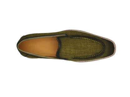 Carrucci BurniShed Linen Loafer Men’s Linen Ks550 - 10f Shoes by Carrucci Shoes – Don't Panic Shoes
