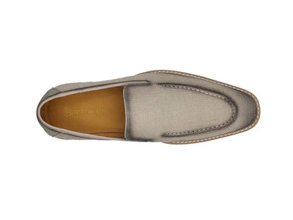 Carrucci BurniShed Linen Loafer Men’s Linen Ks550 - 10f Shoes by Carrucci Shoes – Don't Panic Shoes