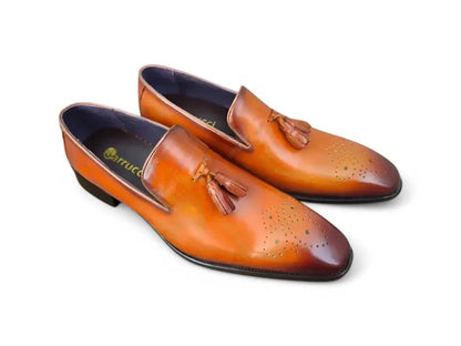 Carrucci Burnished Wholecut Tassel Loafer Leather Ks503 - 47 Shoes by Carrucci Shoes – Don't Panic Shoes