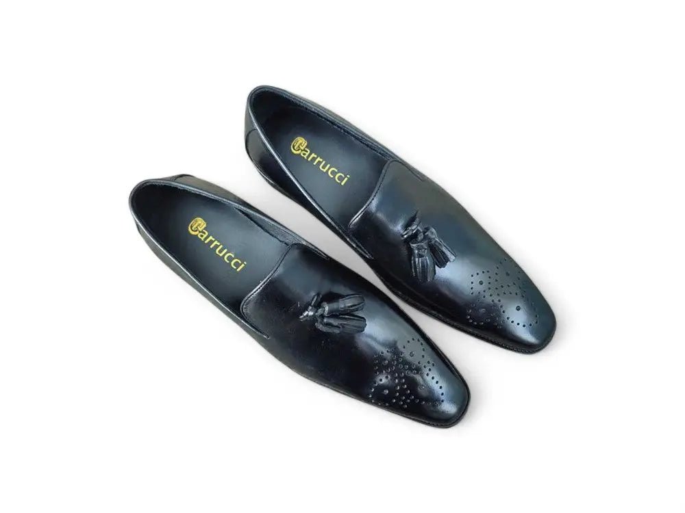 Carrucci Burnished Wholecut Tassel Loafer Leather Ks503 - 47 Shoes by Carrucci Shoes – Don't Panic Shoes