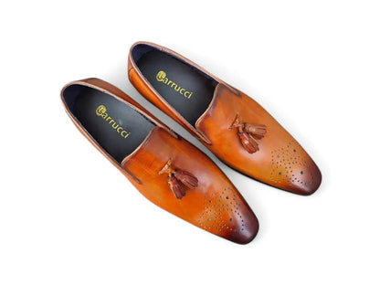 Carrucci Burnished Wholecut Tassel Loafer Leather Ks503 - 47 Shoes by Carrucci Shoes – Don't Panic Shoes