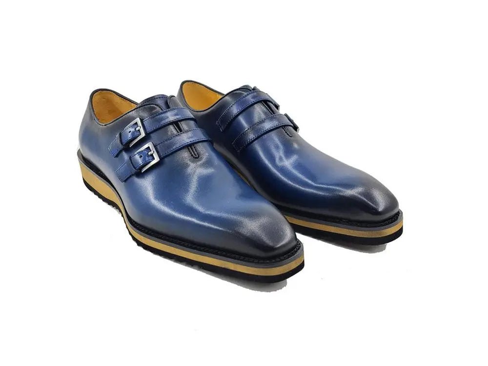 Carrucci Collection Burnished Double Monk Calfskin Leather Ks515 - 30 Shoes by Carrucci Shoes – Don't Panic Shoes