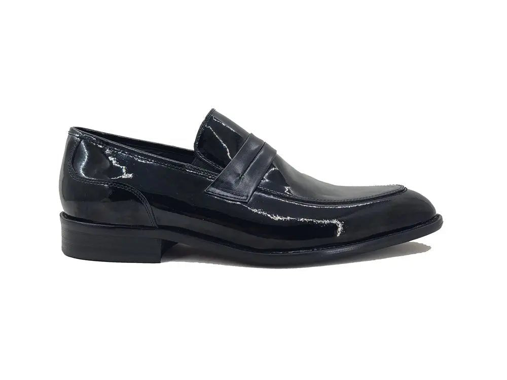 Carrucci Contrast Penny Loafer Patent Leather Ks479 - 601p Shoes by Carrucci Shoes – Don't Panic Shoes