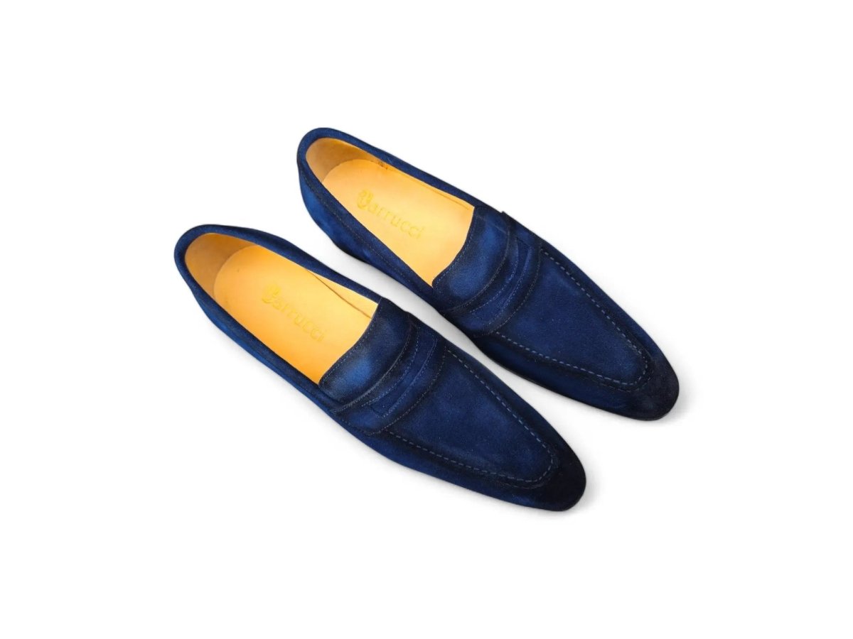 Carrucci Hand BurniShed Suede Penny Loafer Men’s Suede Shoes by Carrucci Shoes – Don't Panic Shoes