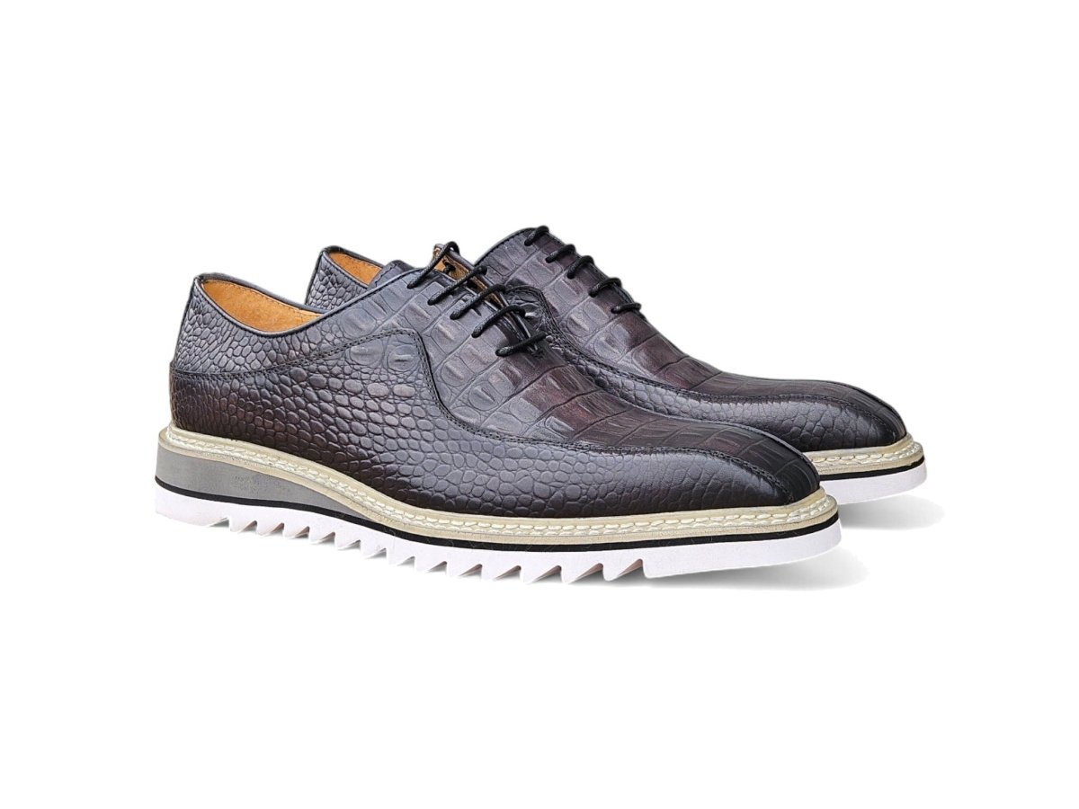 Carrucci Hybrid Alligator EmboSsed Derby Men’s Leather Ks550 - 05e Shoes by Carrucci Shoes – Don't Panic Shoes