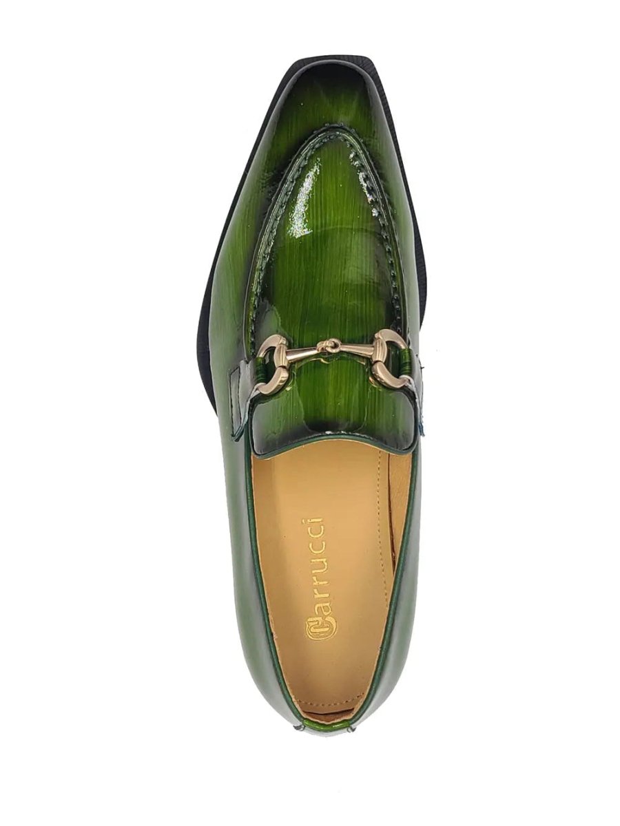 Carrucci Ks303 - 01p Men's Premium Leather Green Ks303 - 01p Shoes by Carrucci Shoes – Don't Panic Shoes