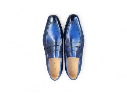 Carrucci Men’S Penny Loafer Calfskin Leather Patina Ks509 - 32 Shoes by Carrucci Shoes – Don't Panic Shoes