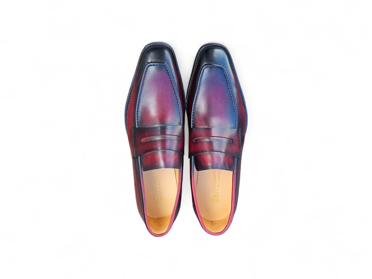 Carrucci Men’S Penny Loafer Calfskin Leather Patina Ks509 - 32 Shoes by Carrucci Shoes – Don't Panic Shoes